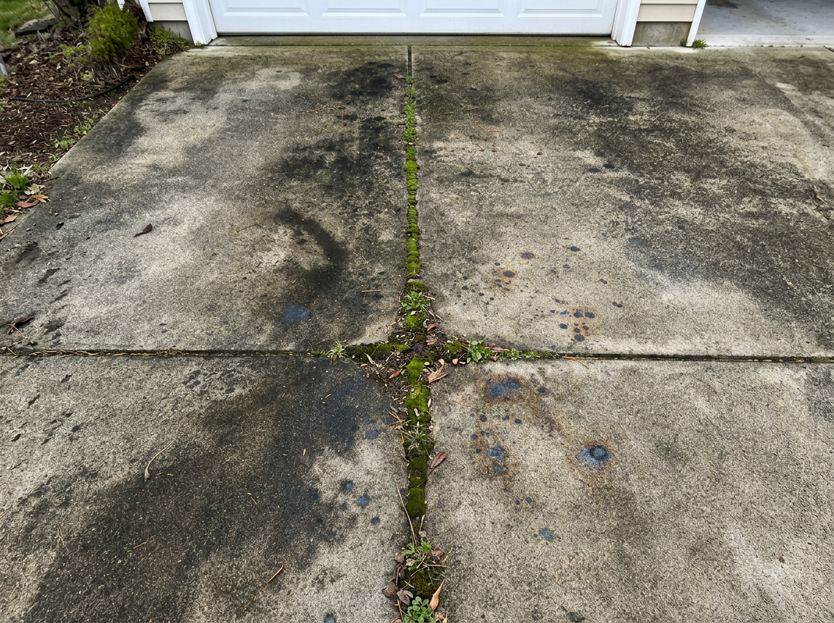 Driveway Restoration · Ladner — before cleaning