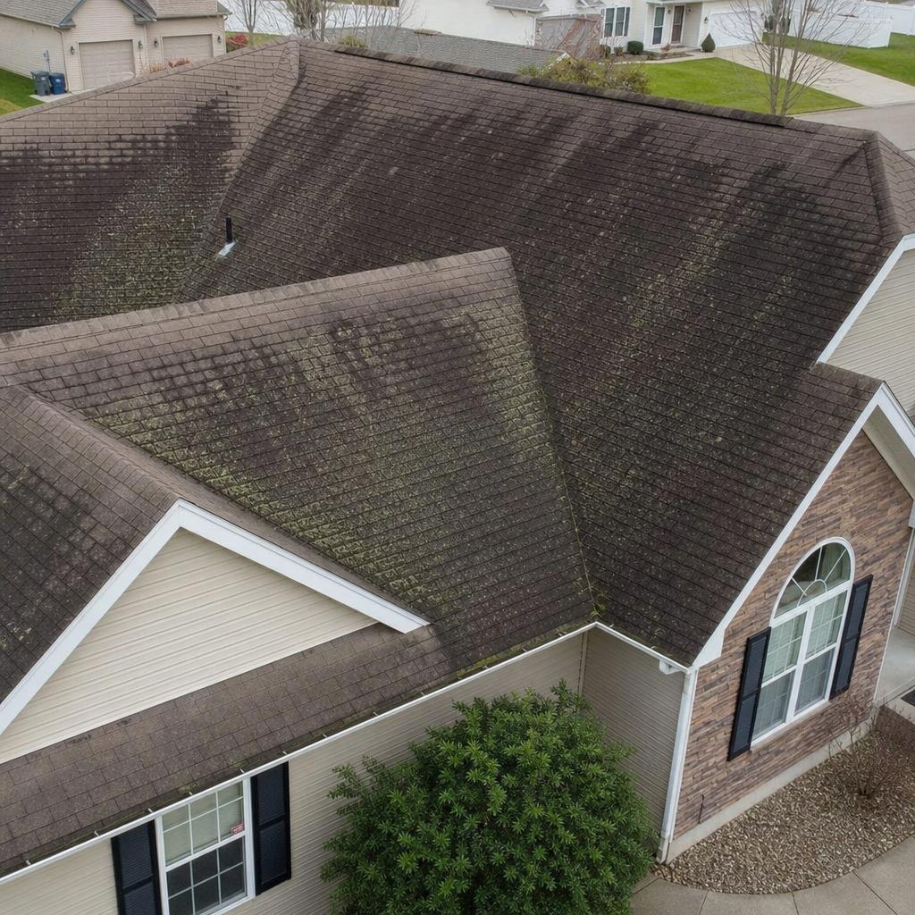 Roof Softwash · South Surrey — before cleaning
