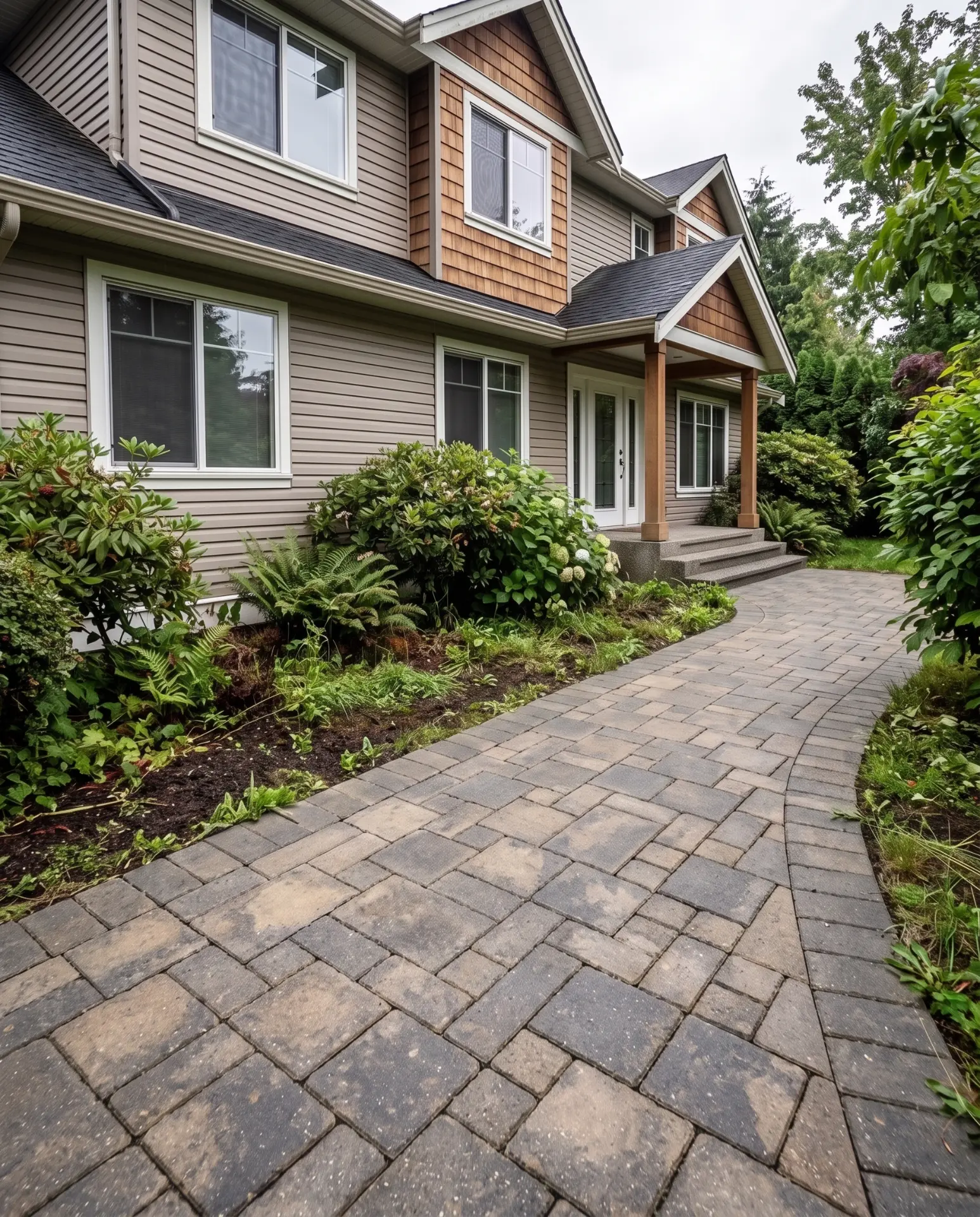 Pressure Washing · Paver Driveway & Walkway — after cleaning
