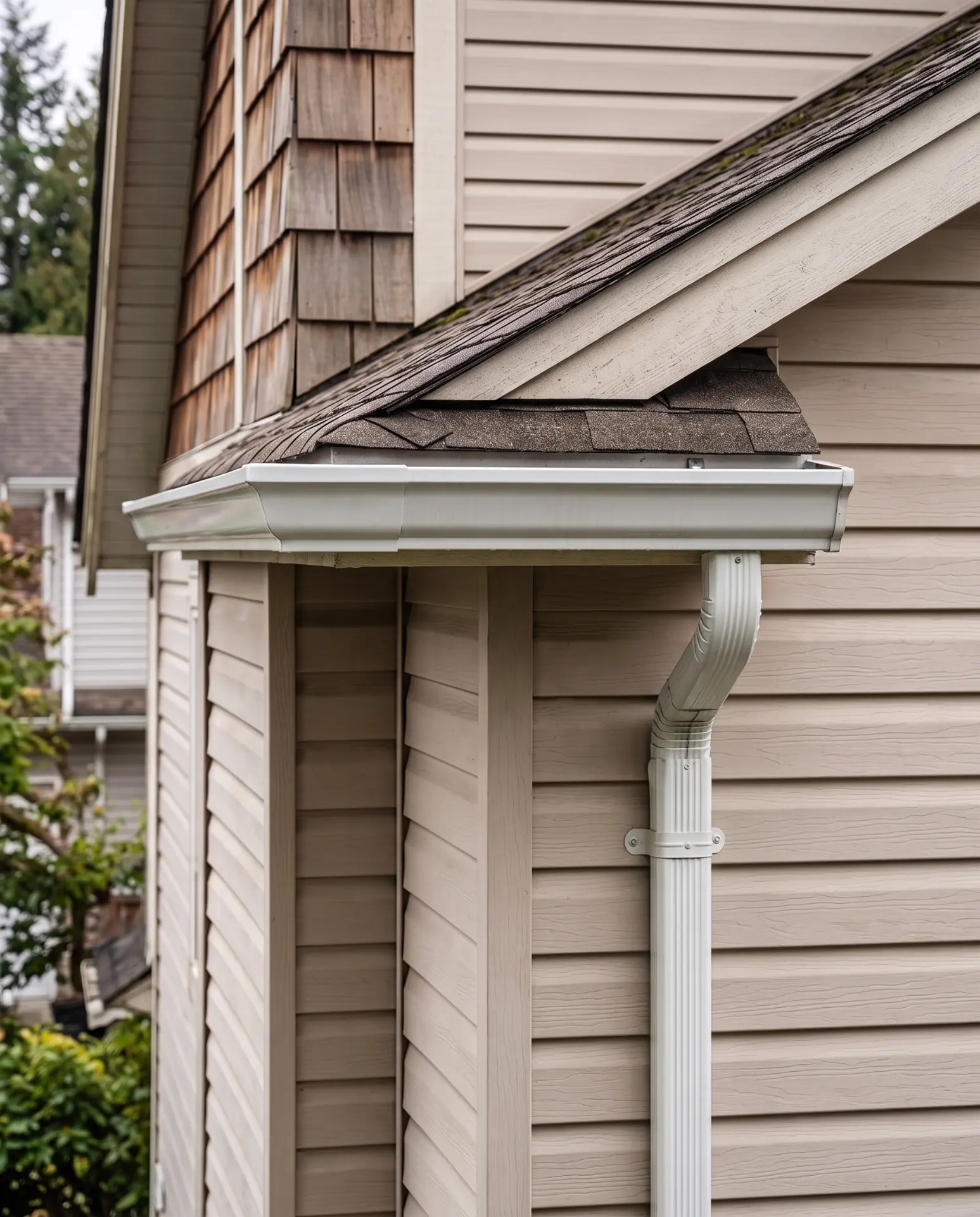 Gutter Cleaning · Downspout Flush — after cleaning